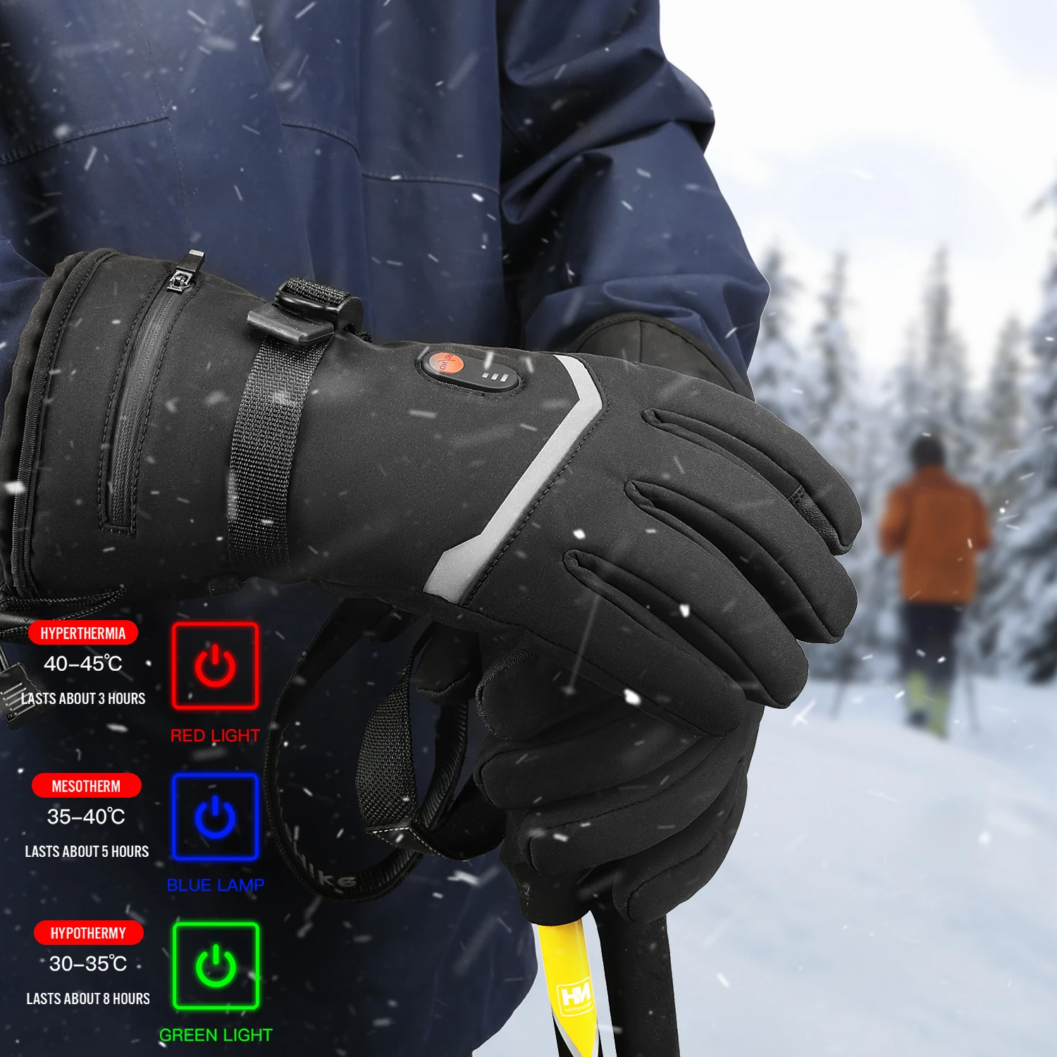 

Перчатки с электрическим подогревом, мотоциклетные зимние перчатки с подогревом, теплые водонепроницаемые перезаряжаемые термоперчатки с подогревом для снегохода