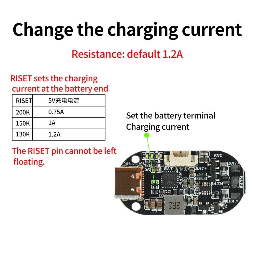 2S Lithium-Ionen-Akku Lade- und Entlade-Modul IP2336 Typ-C PD Schnellladung Bidirektional Einstellbare Spannung & Stromstärke – Detail 10