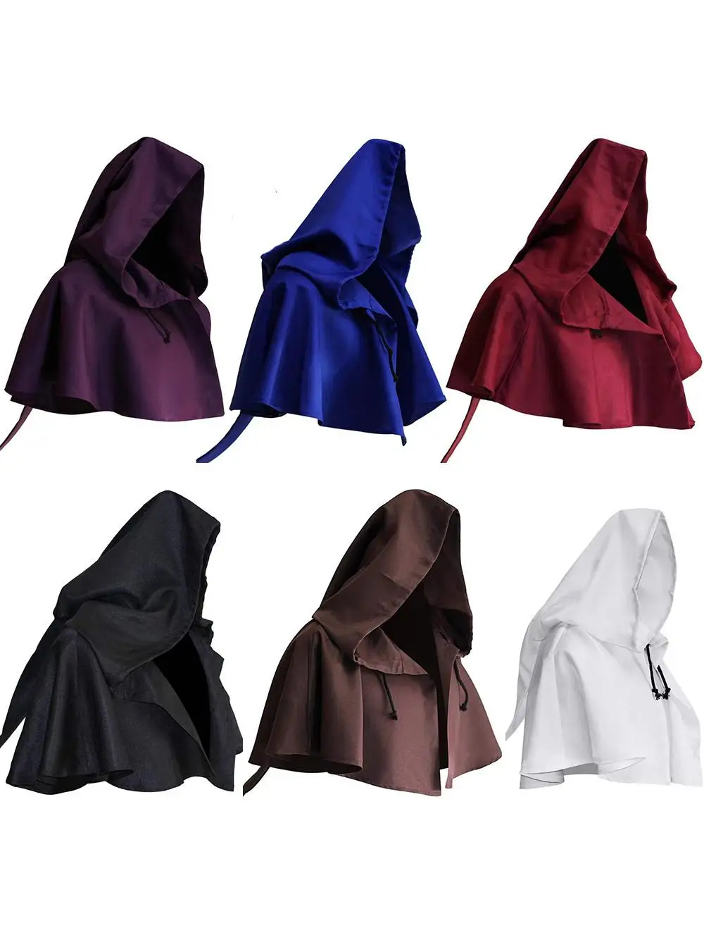 Halloween Volwassen Cosplay Mysterie Pagan Hoed Retro Middeleeuwse Tovenaar Staart Pure Kleur Grote Maat Cap Polyester Vezel Toneelkostuum