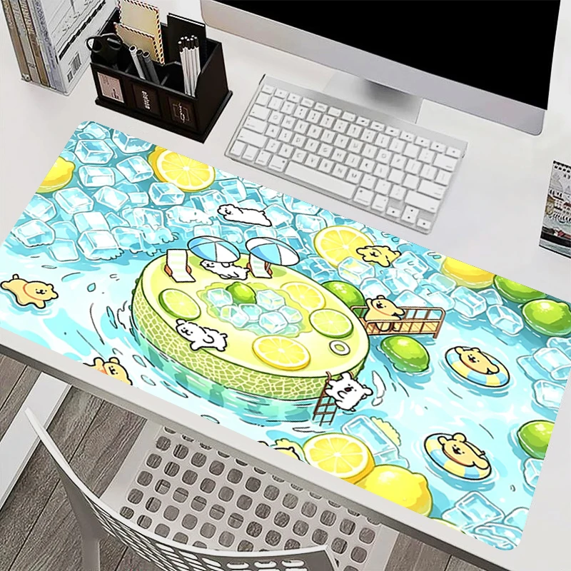 Cartoon Mouse Pad Large Game Rubber Desk Mat kawaii Carpet Computer Keyboard Pad pc Gaming Accessories Cute Line Puppy Mousepad