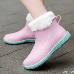 Fashion Women's Rain Boots Low-top Waterproof Ladies Rain Shoes Slip on Summer Woman Rubber Shoe Fashion Washing Car Ankle Boot