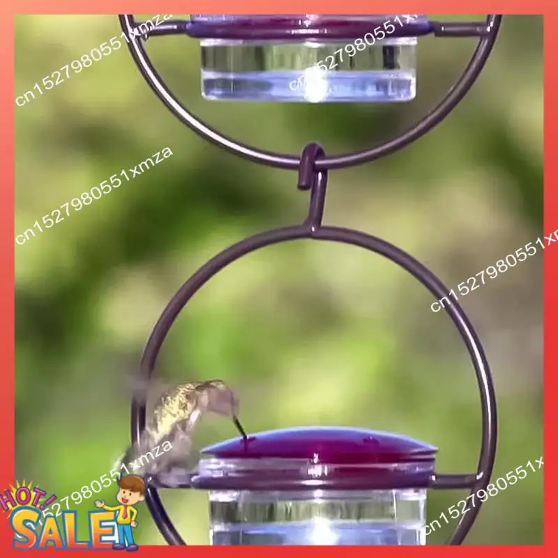 ABCL Beautiful Circular Hanging Bird Feeder, Outdoor Hanging Humming Bird Feeder Ant And Bee Proof (2Pcs) Durable Easy To Use