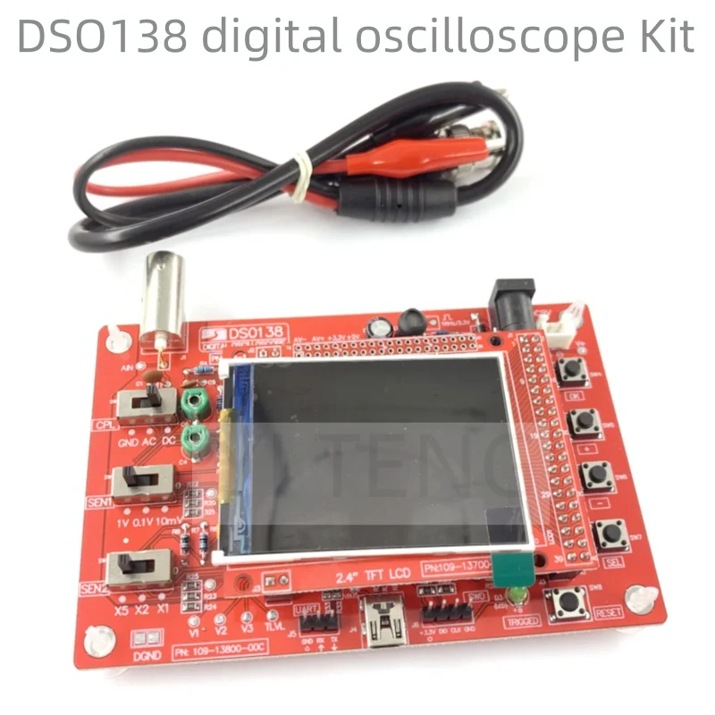 DSO138 2,4-дюймовый TFT цифровой осциллограф 1Msps + аналоговая связь пропускания зонда для модуля платы Arduino (комплект «сделай сам»/готовый)