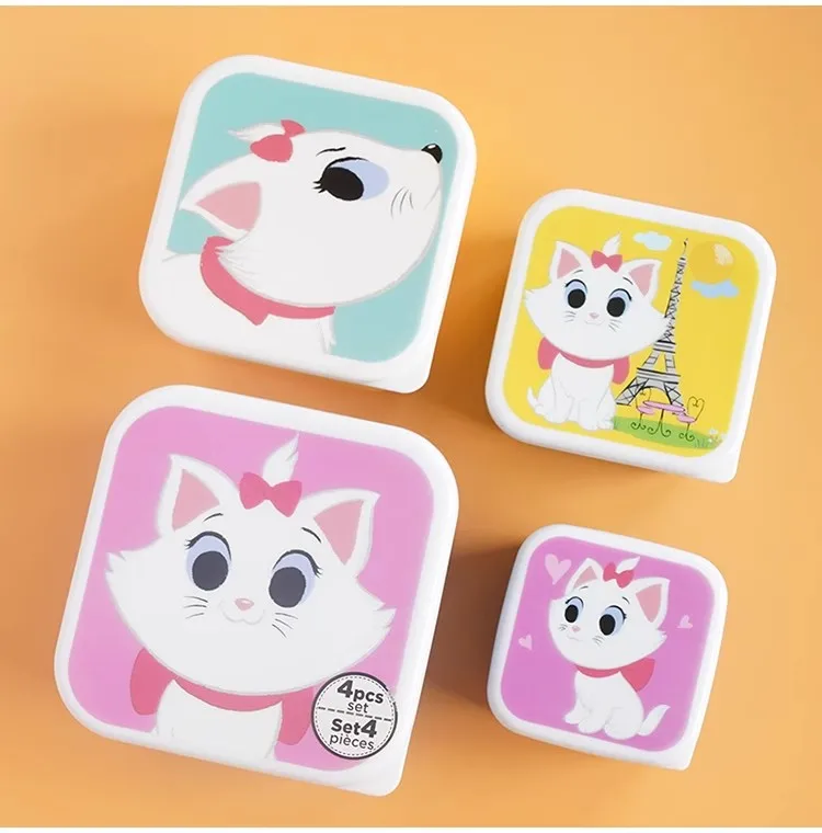 Nette Cartoon Tier Muster Bento Box kinder Tragbare Obst Box Kinder Mini Snack Box Lunch Box 4 teile/satz – Detail 9