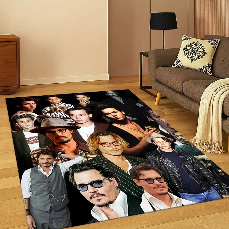 Famous Johnny Depp Star Living Room Non-Slip Area Rug Soft Carpet for Bedroom  Playroom Sofa,Home Decor Doormat Gift