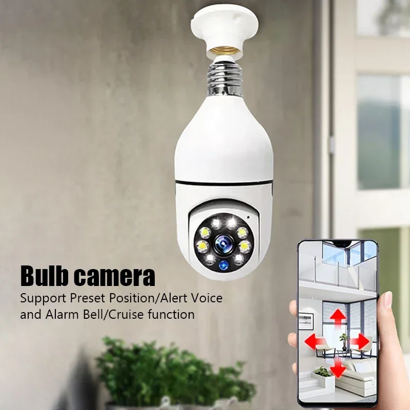 NEW E27 5G Wifi Bulb Surveillance Camera Night Vision Automatic Human Tracking 4X Digital Zoom Video smart home Security Monitor