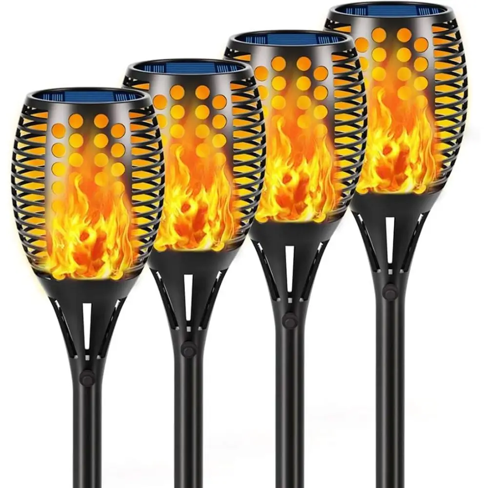 

Садовые фонари-факелы с 43 пламенями, водонепроницаемые, для наружного освещения, с автоматическим включением/выключением от сумерек, для двора, сада, подъездной дорожки, 4 шт.