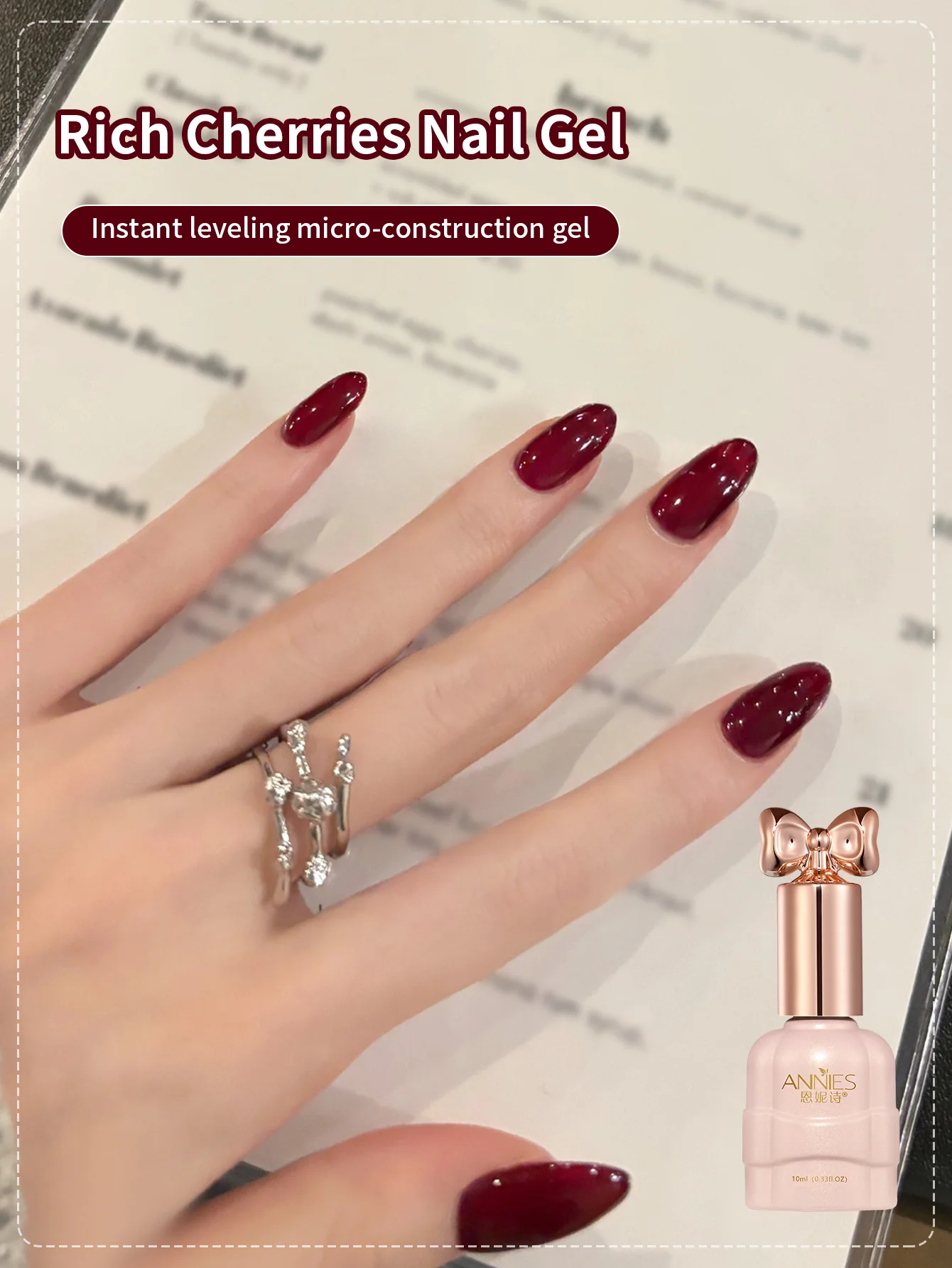 10ML One Second leveling Micro Construction Red Nail Polish Glue, Soak Off Uv Ray Special For New High Saturation Popular Nails