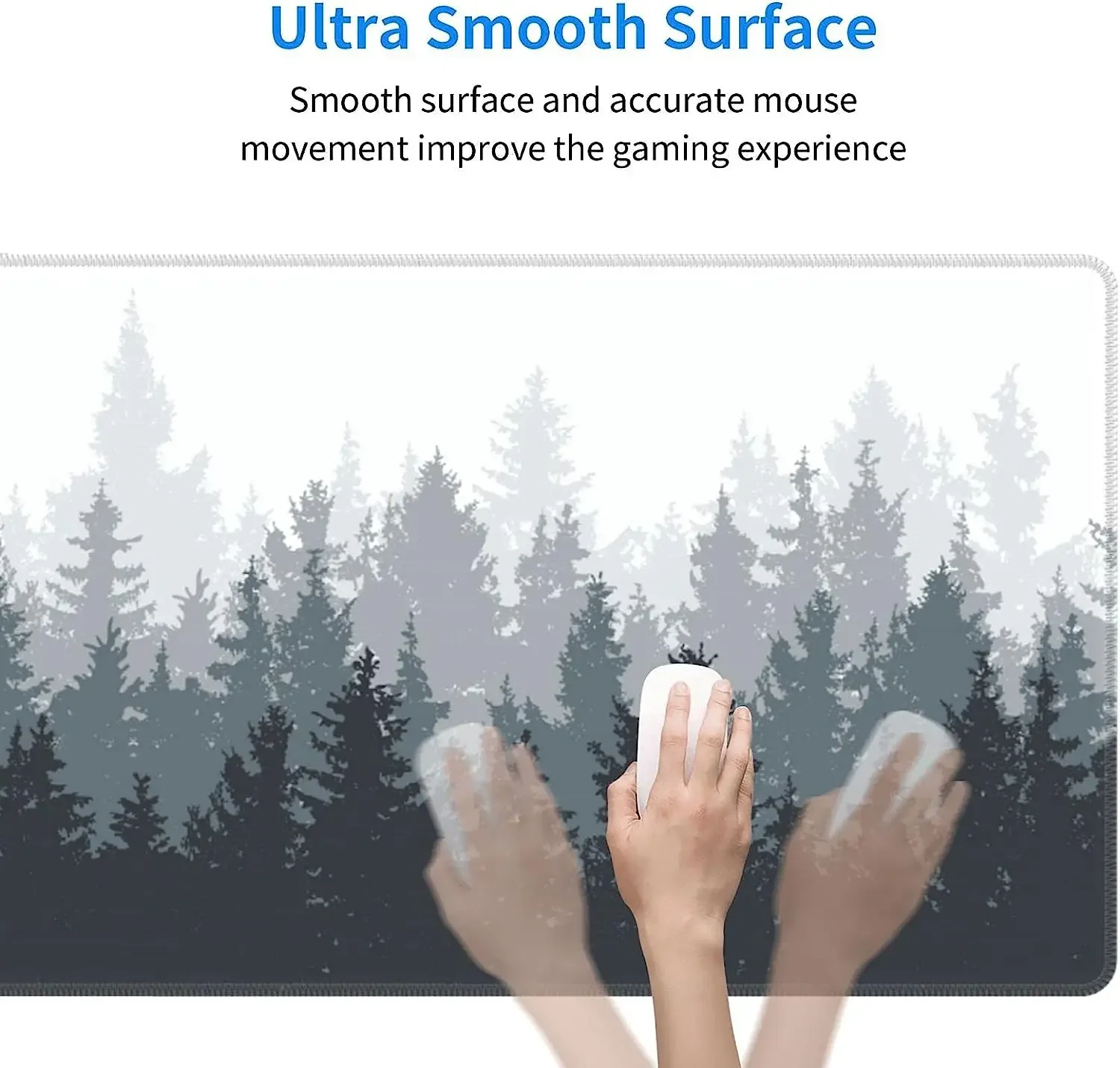 لوحة ماوس ألعاب الغابات طويلة ممتدة XL لوحة ماوس مكتب وسادات ماوس مطاطية كبيرة حواف مخيطة 31.5 بوصة × 11.8 بوصة لأجهزة الكمبيوتر المحمول
