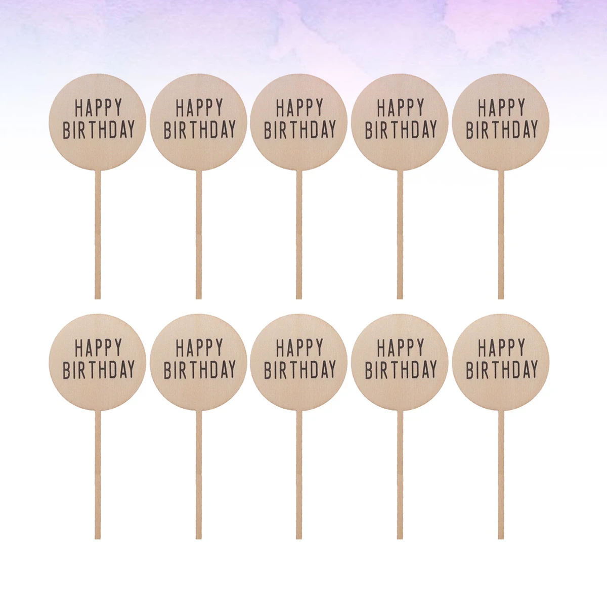 

10pcs Cake Topper Birthday Fruit Picks Decorations for Cupcake Party Desserts Cupcake Topper Cake Decor Wooden Toppers