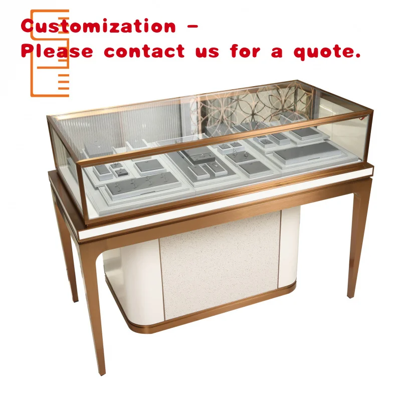 

custom.Design Wooden Used Custom Jewelry Showcases Aluminum Glass Acryl Display Stand Cabinet With Led Lights