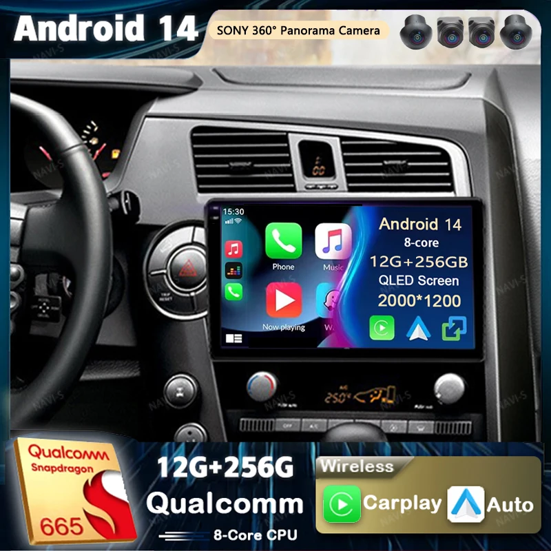 Android 14 For SsangYong Kyron Actyon C100 2005- 2011 2K QLED Android Car Radio Multimedia Stereo Player GPS AI Voice CarPlay 4G