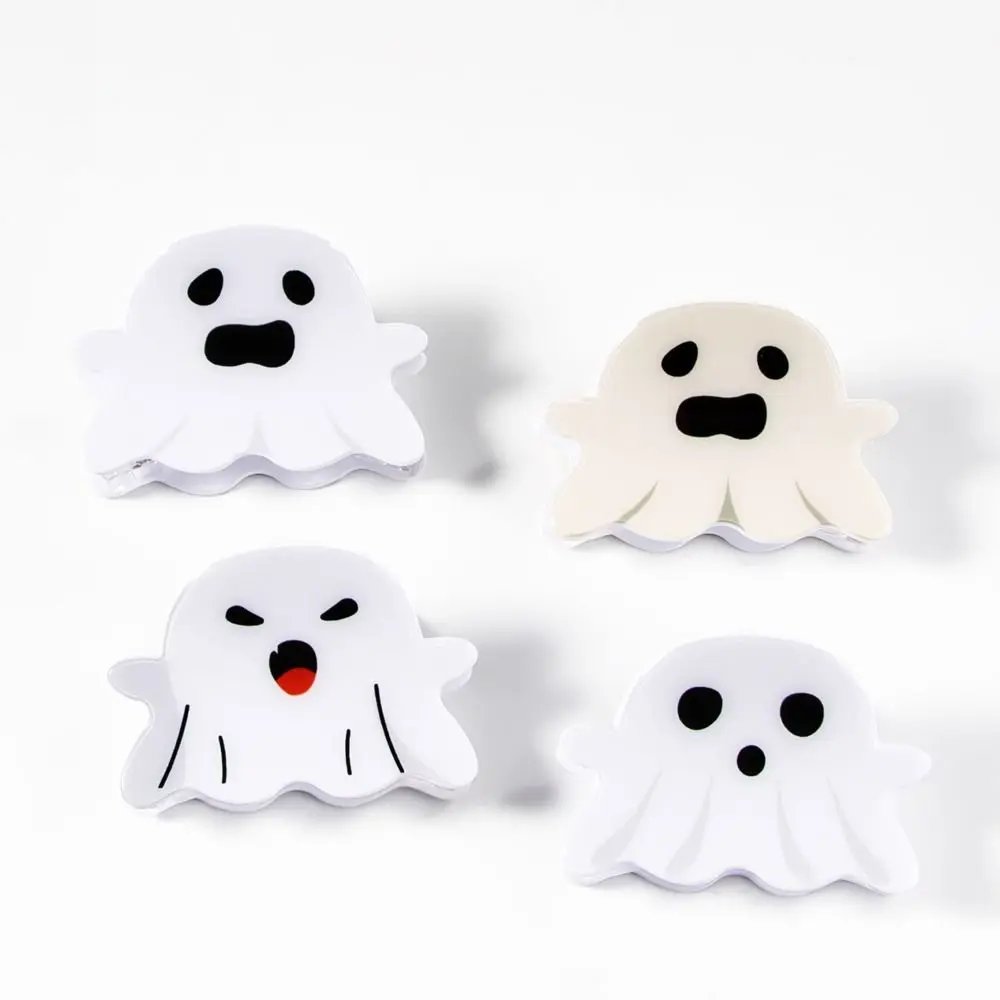 Pinza para el pelo de fantasma de Halloween creativa, pinza acrílica para el pelo de Halloween, Clip geométrico de tiburón fantasma de estilo coreano, ropa de calle