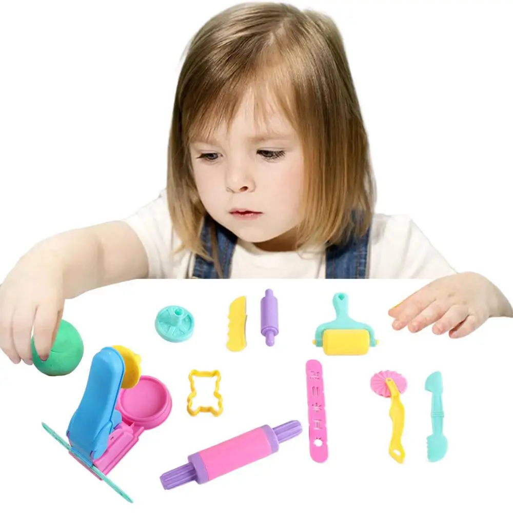 Mini molde de plastilina 3D creativo, accesorios educativos seguros para arcilla de modelado, Kit de herramientas de masa DIY de Color aleatorio de plástico para niños