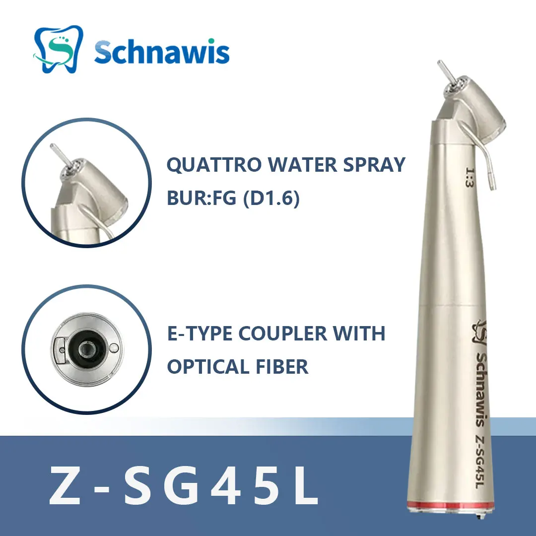 

Dental Surgical Handpiece 1:3 Increasing High Speed Head Implant Red Ring 45 Degree Angle External Water Irrigation Dentistry