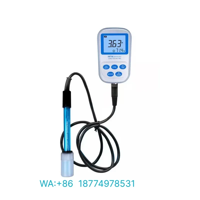 for NADE SX736 2.00 to 19.99 pH Laboratory 7-in-1 High Accuracy Portable Handheld PH Conductivity DO Meter Kit for Water