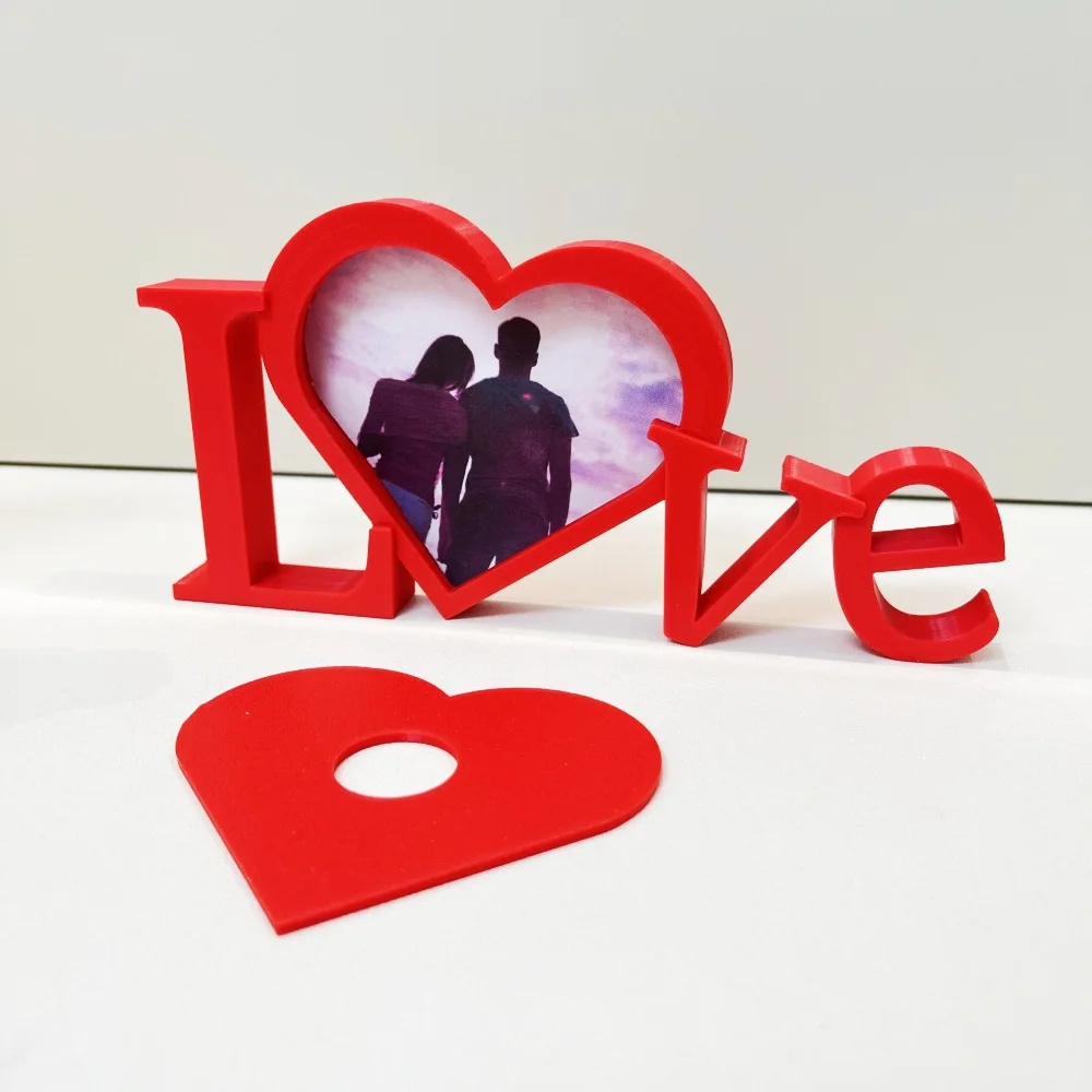 

Creative Love Picture Frame Alphabet Ornament - Stylish Home Desktop Decoration,Wedding & Valentine's Day Gift Heart Photo Frame