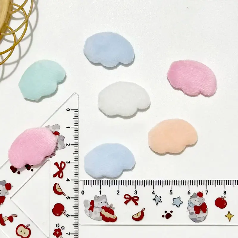 100 Stück 3cm Doppelseitige Filz-Engelsflügel, Gepolsterte Applikationen für DIY-Bastelbedarf, Puppen-Haarspangen & Dekorationszubehör – Detail 2