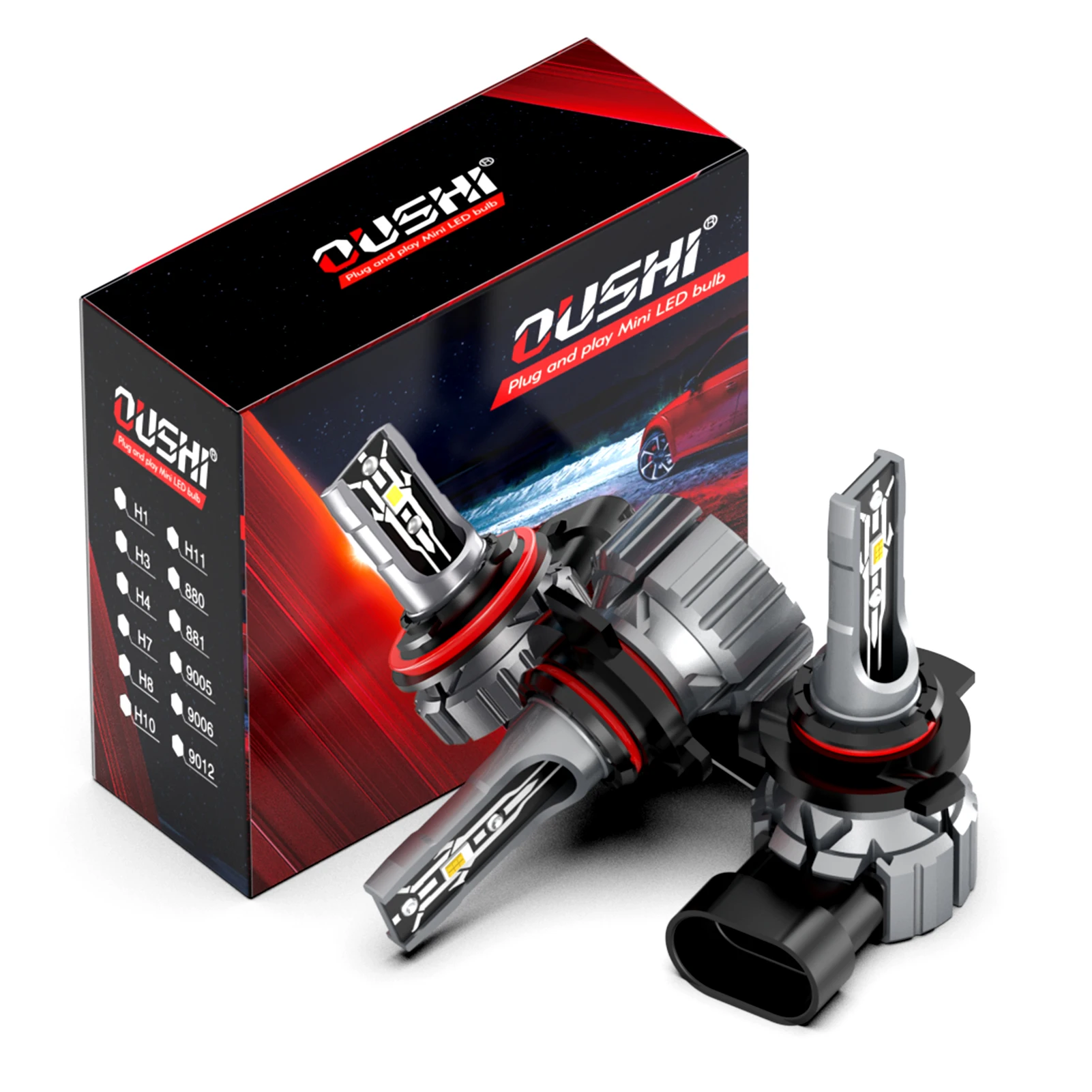 

2pcs HIR2 9012 Led Headlight Canbus Car Bulb High Power Auto White Light Turbo Diode Lamp 12v For Hyundai Tucson JM 2014~2025