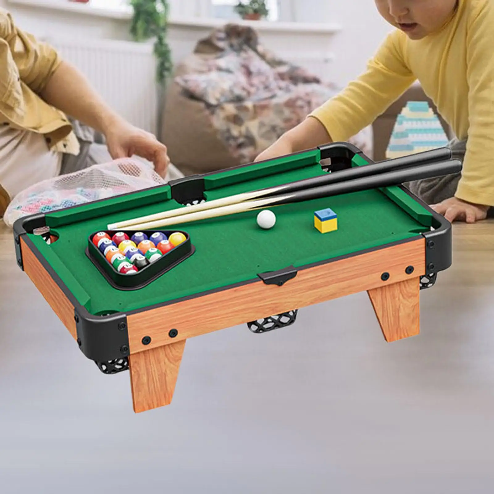 

Mini Pool Table Practical Billiards Game Table for Easy Storage Family Party