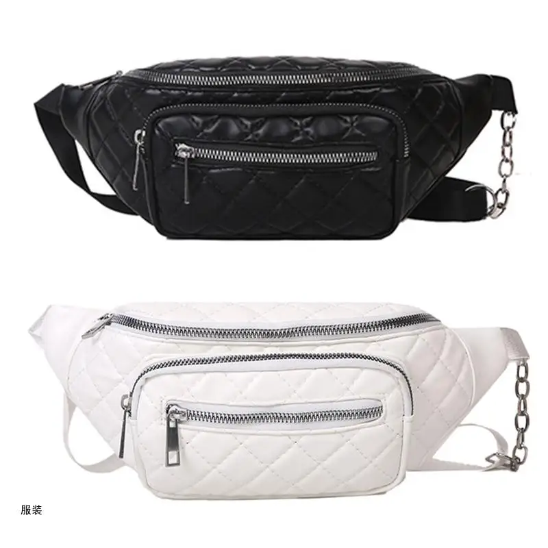 

D0UD Fashion Women's Waist Bag Chest Bags PU Leather Fanny Pack Shoulder Bags Multifunction Phone