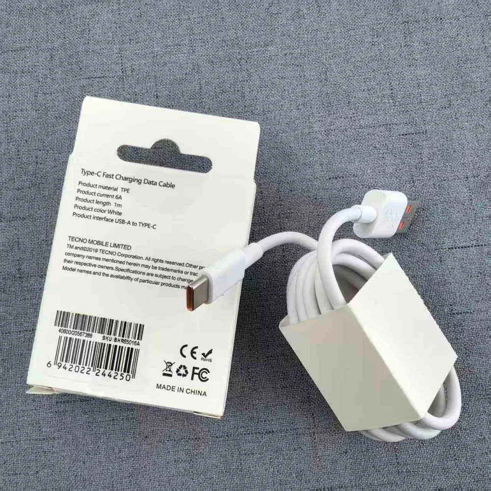 Tecno 6A Usb Type C Cable Charger 45w 33w 18w Tipo C Fast Charging For Camon 40 30 20 19 Pro Pova 7 Ultra 6 Spark 40 30 Pro+ 30s
