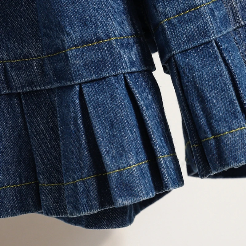 Qiukichonson 5XL Oversize Denim Shorts Women 2023 Spring Summer High Waisted Cute Soft Girl Frilly Wide Leg  Jeans Shorts Loose