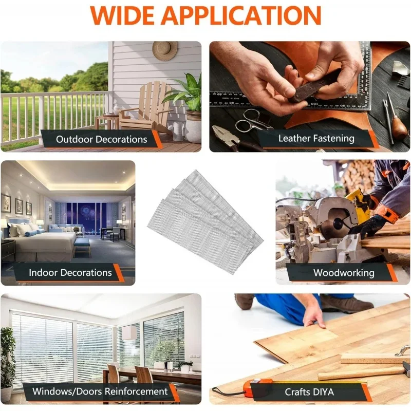 UULMERA 3300pcs Brad Nails Set: Includes 1,100 Each of F20, F30, F50 Specification Nails. Decorative Nails, Pneumatic Nails.