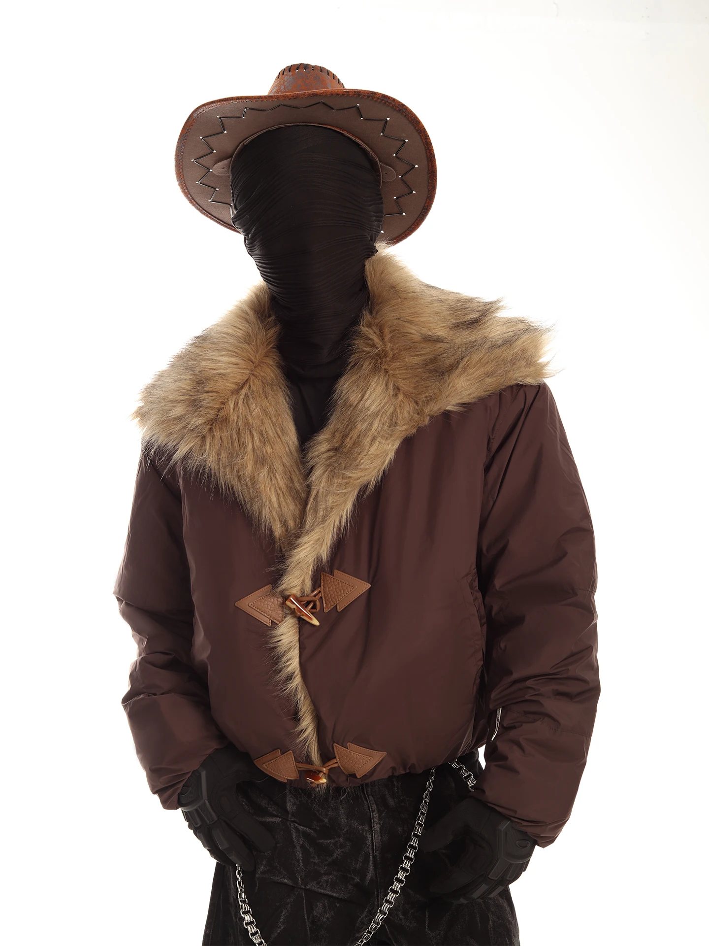 Fashion Retro Design Large Faux Fur Collar Parkas Men Women 2025 Winter New Warm Thickened Long Sleeve Chic Coats Stylish Parkas