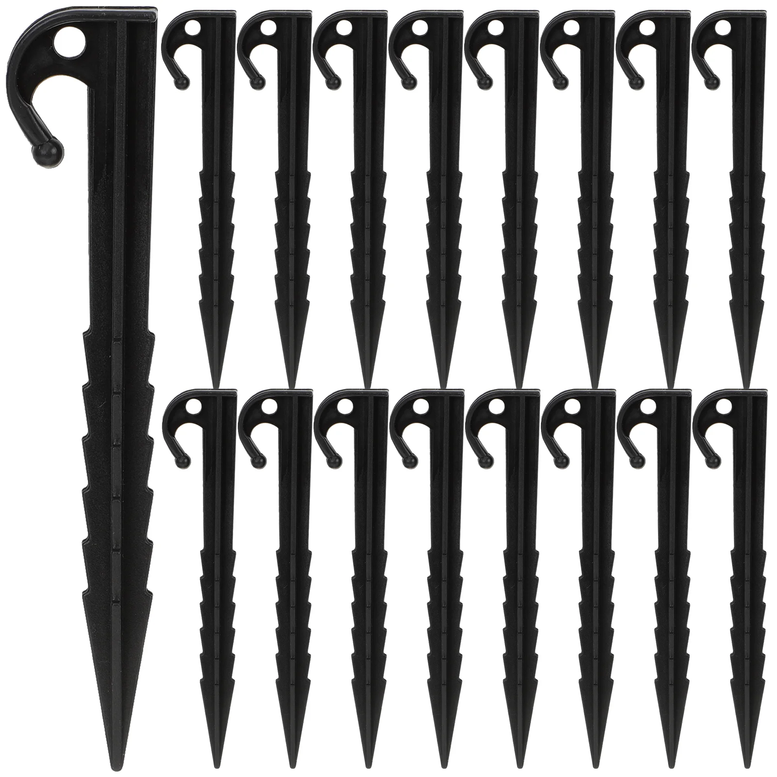 

25 Pcs Stakes for Canopy Tent Garden Nails Beach Camping Accessories Black Plastic Inflatable