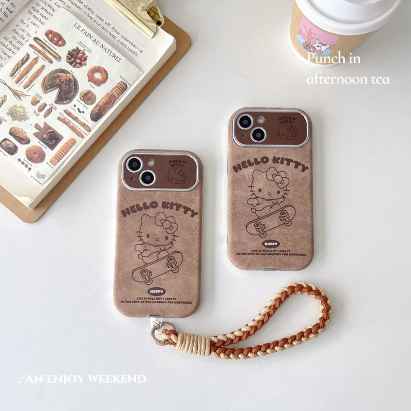 

Sanrios Hellokitty Mobile Phone Case Hand Strap IPhone16 Promax FW New Iphone 15 Suitable for 13/14Pro Max Mobile Phone Case