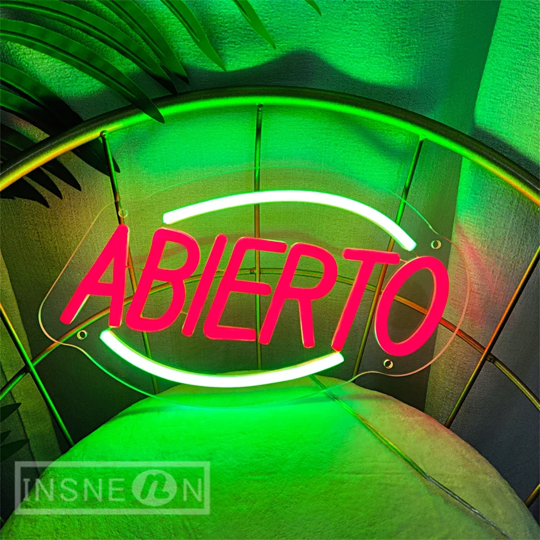 Abiunto lampu Neon Spanyol lampu malam untuk kedai kopi ruang Studio dekorasi dinding klub disko Bar restoran tanda Neon terbuka