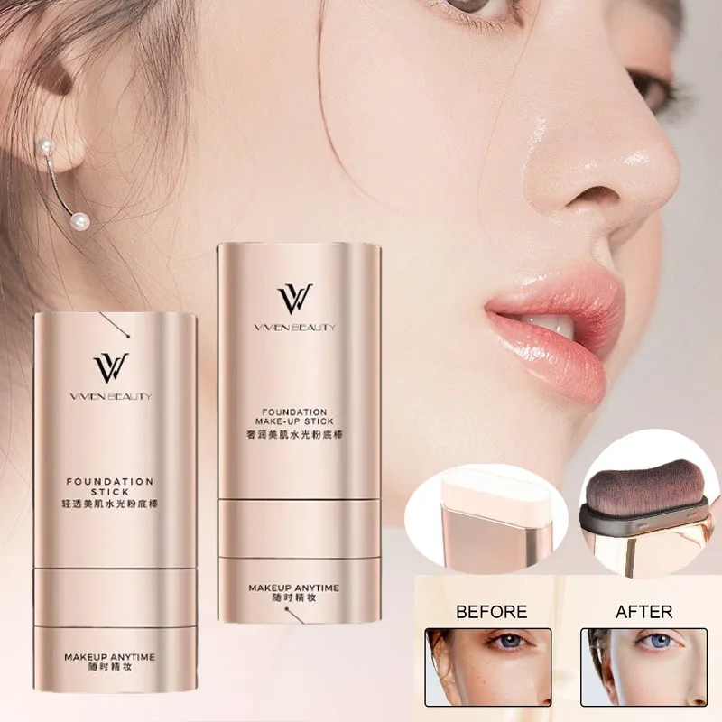 عصا كريم أساس VIVIEN BEAUTY برأسين - خافي عيوب شفاف فاتح يمسح البقع ومسام حب الشباب أثناء تفتيح لون البشرة
