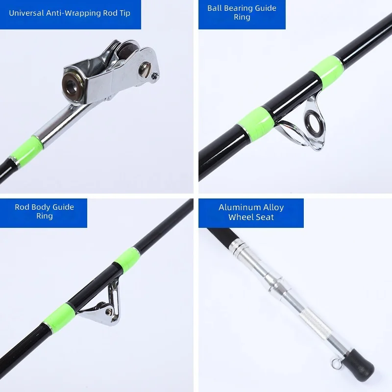 2027 Deep-sea Boat Fishing Rod Stainless Steel 2-piece Medium-hard Action Sea Fishing Rod Catching Hairtail 140cm Collapsed Leng