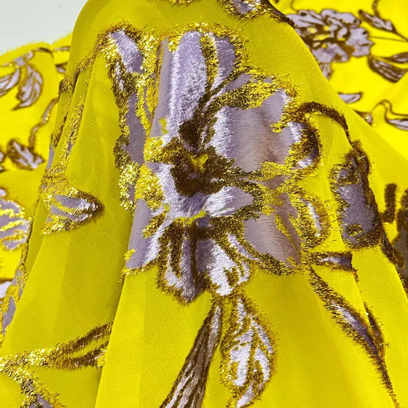 Modern Jacquard Velvet Designer Fabric with Sculpted Textile Motif for Editorial Wardrobes and Sophisticated Textile Crafting