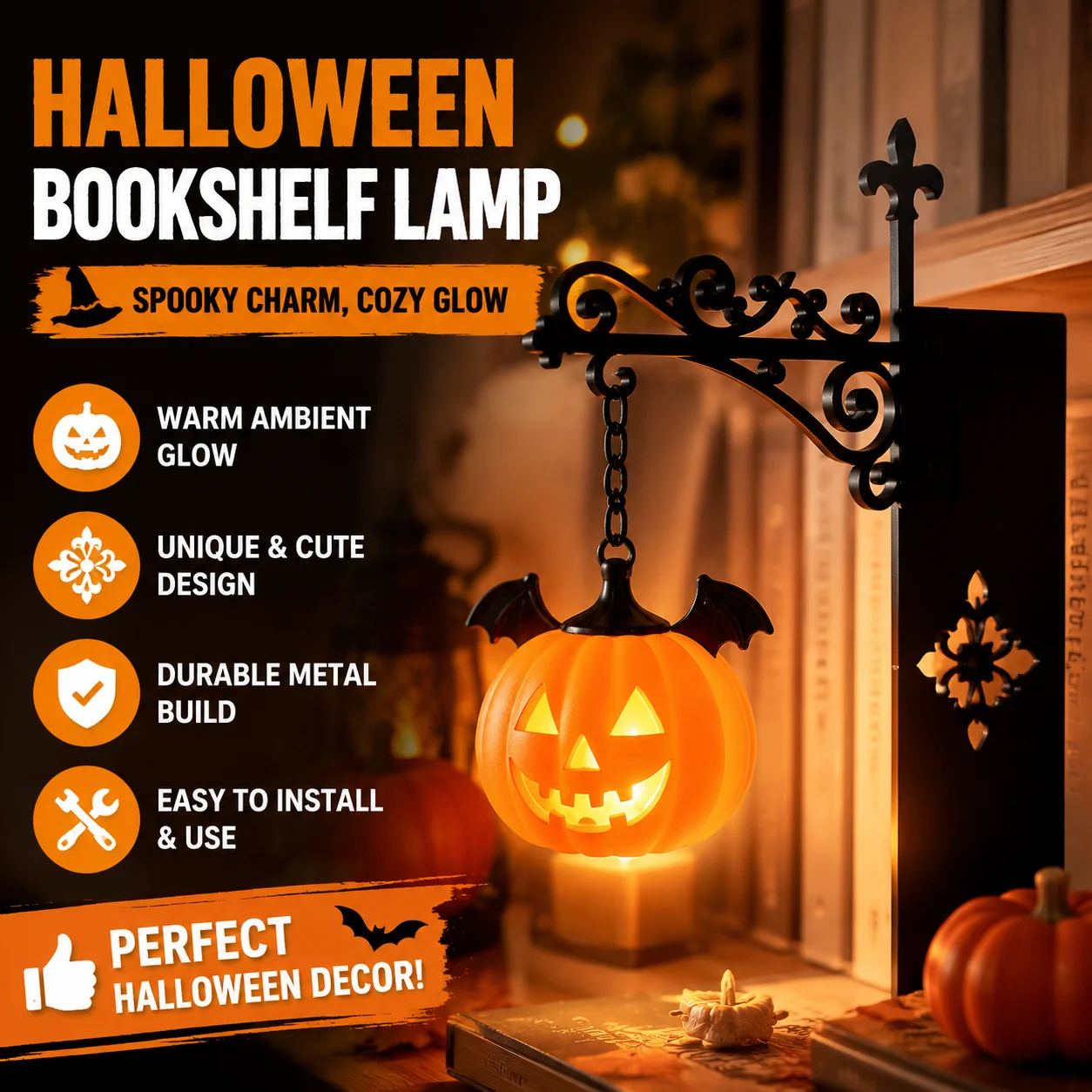 Warm LED Bookshelf Lantern Mini Hanging Desk Night Lamp Library Decor for Home Study Reading Nook Book Lovers