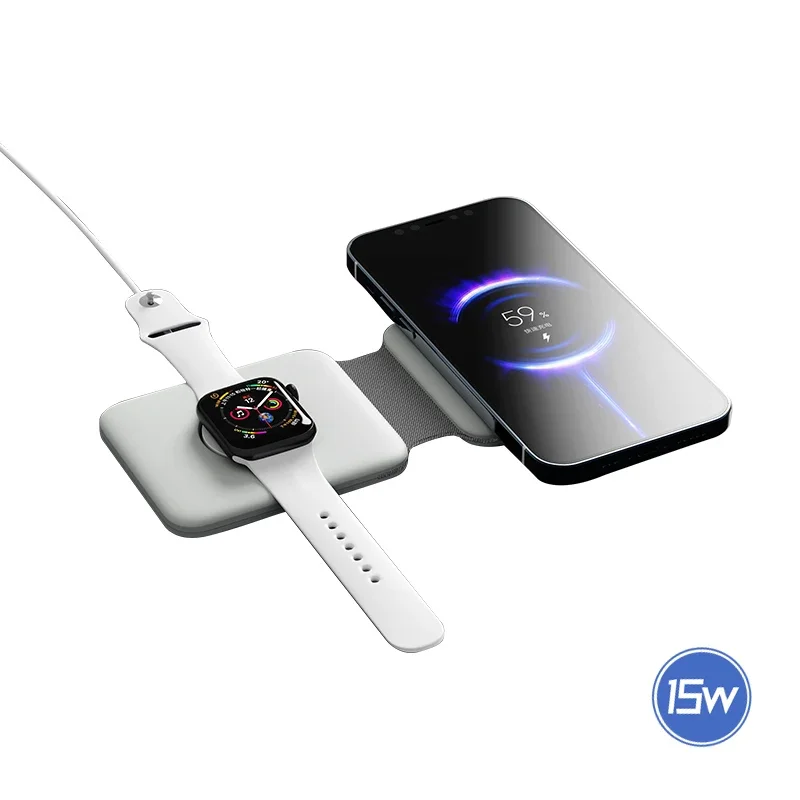 Direct from original factory price 2 in 1 wireless charging pad wireless charger for smartwatch