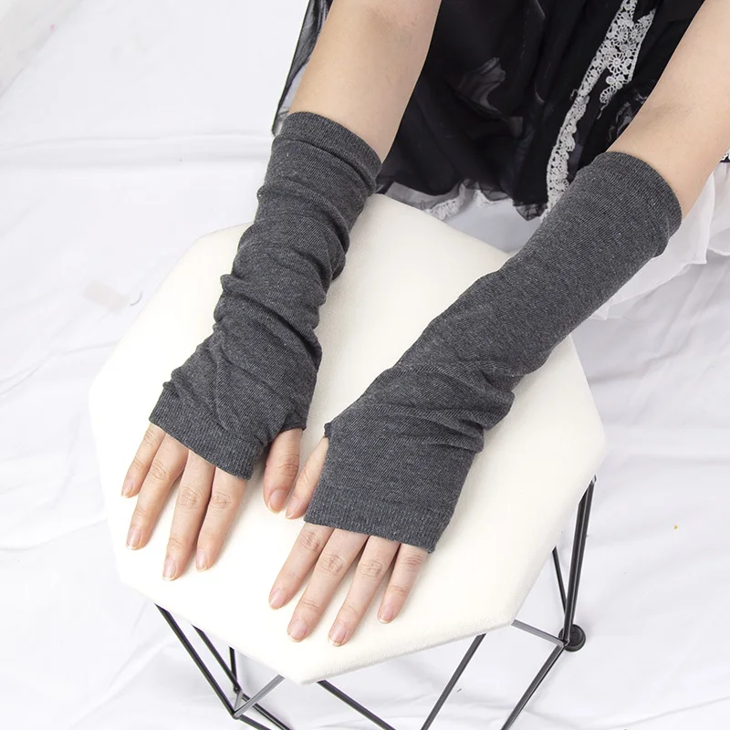 1 paar Frauen Streifen Lange Finger Handschuhe Mode Mädchen Ellenbogen Handschuhe Arm Warmer Strick Touchscreen Handschuhe Zubehör Geschenk