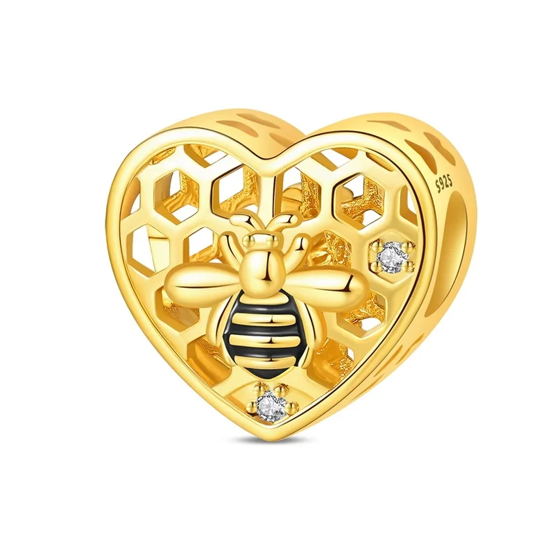 

New 925 Sterling Silver Love Honeycomb Charms Beads Fit 3mm Original Bracelet DIY Women Exquisite Birthday Party Jewelry Gifts