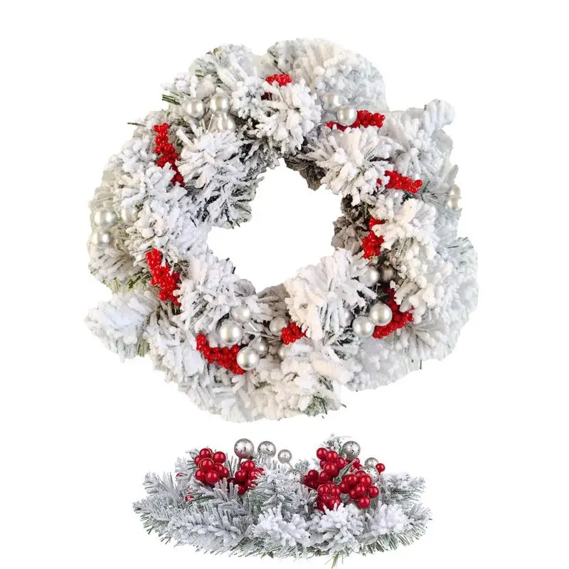 Christmas Candle Rings Wreath Pine Garland Red Berry Pinecones Wreaths Rustic Wedding Table Centerpiece Cabinet Wreaths Pillars