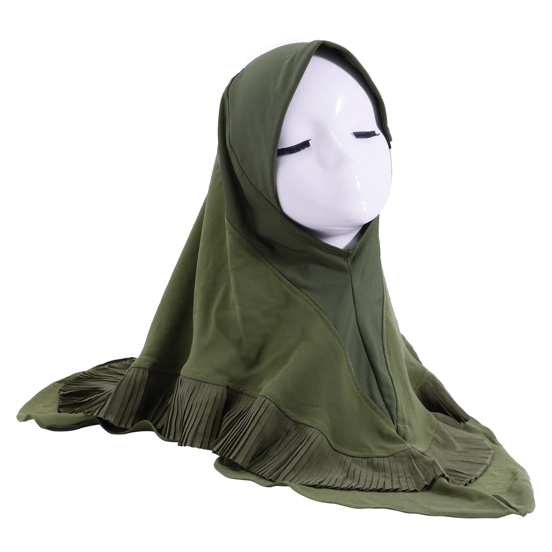 

Оборки Амира, мусульманский мгновенный хиджаб, шарф, женский исламский молитвенный хиджаб, тюрбан, повязка на голову Ид, Рамадан, никаб, никаб, головной платок, выдвижная шляпа