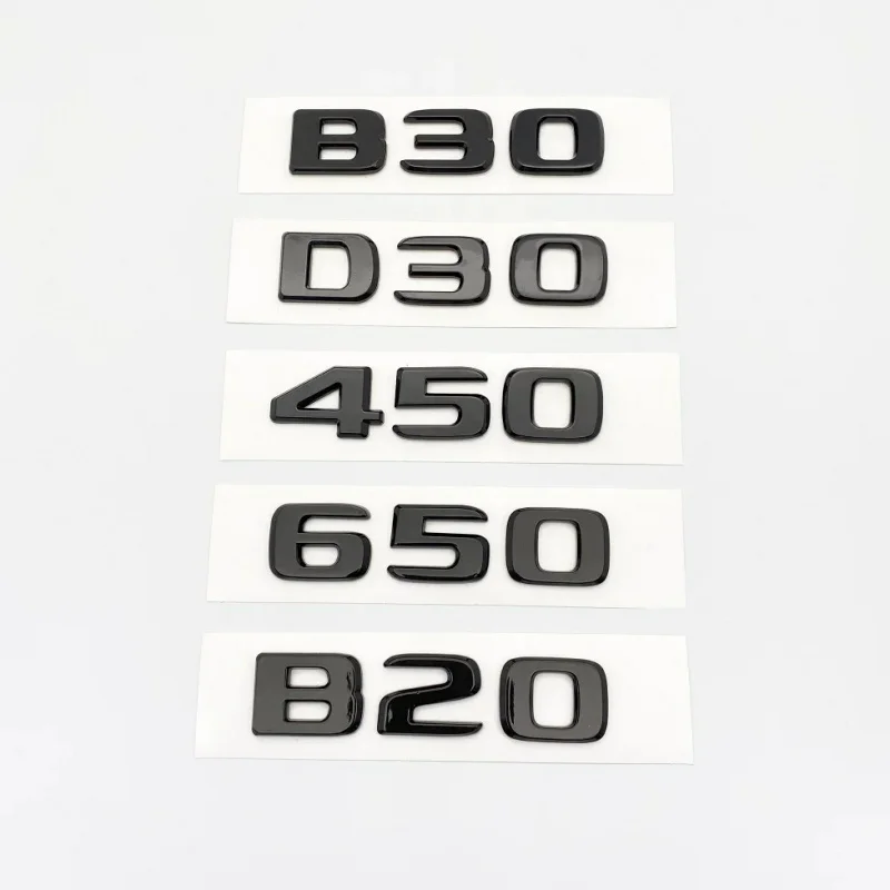 Silver Black Letters B20 B30 D30 450 650 ABS Emblem for Mercedes Benz Brabus C W203 W204 W205 Coupe Car Trunk Badge Logo Sticker view 6