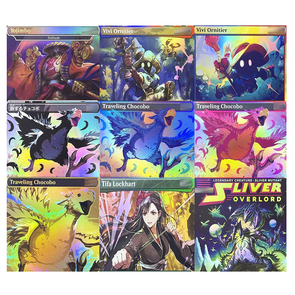 

Фольгированные карты «сделай сам» SLD Chocobo Vivi Ornitie Tifa Tezzeret, отражающий бассейн с рифленым Delta, домашние TCG-карты, подарки