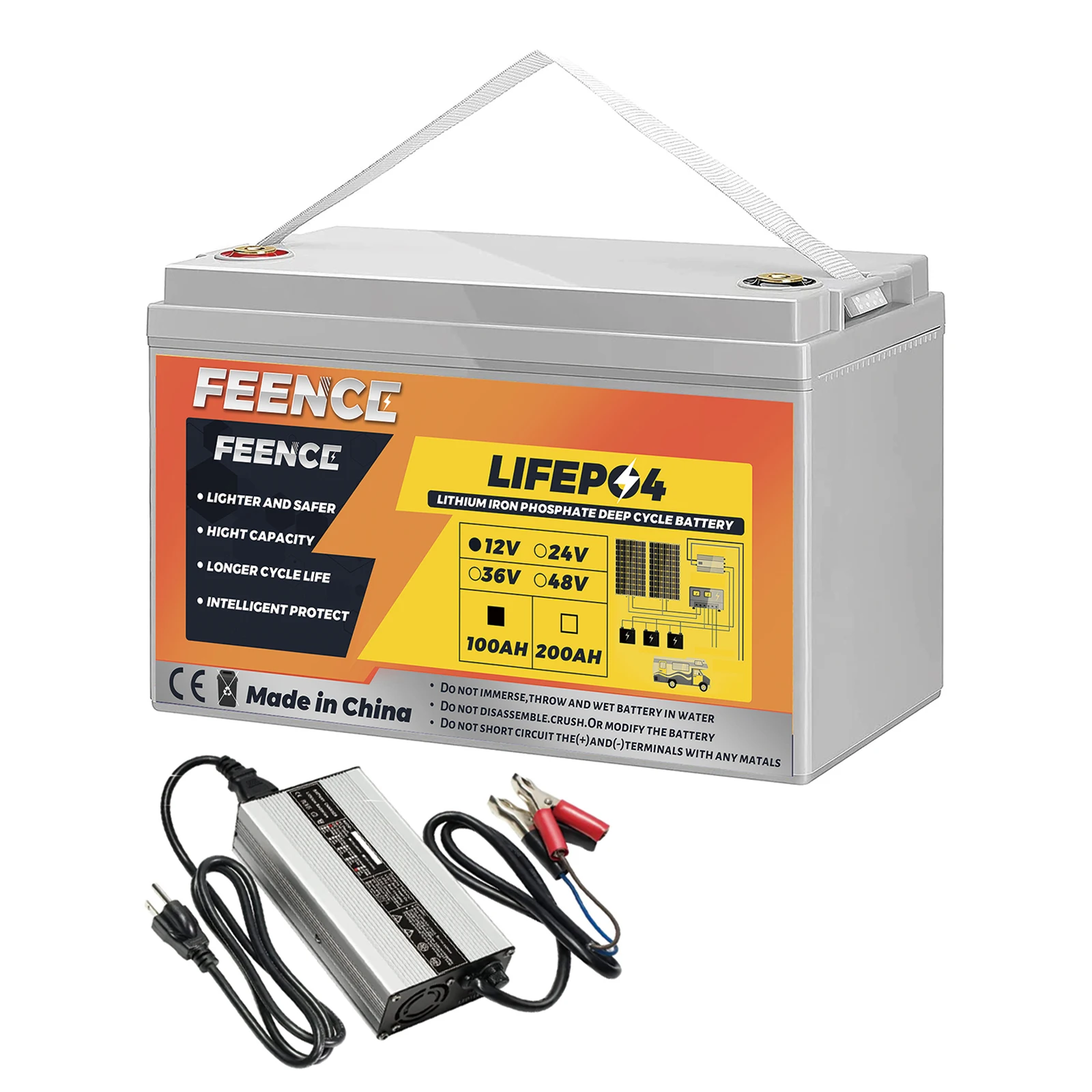 Batteria Lifepo4 12.8V 100Ah 1280Wh potenza fino a 6000 + cicli batterie al litio 12V con caricabatterie 15A per motore da traina da campeggio RV