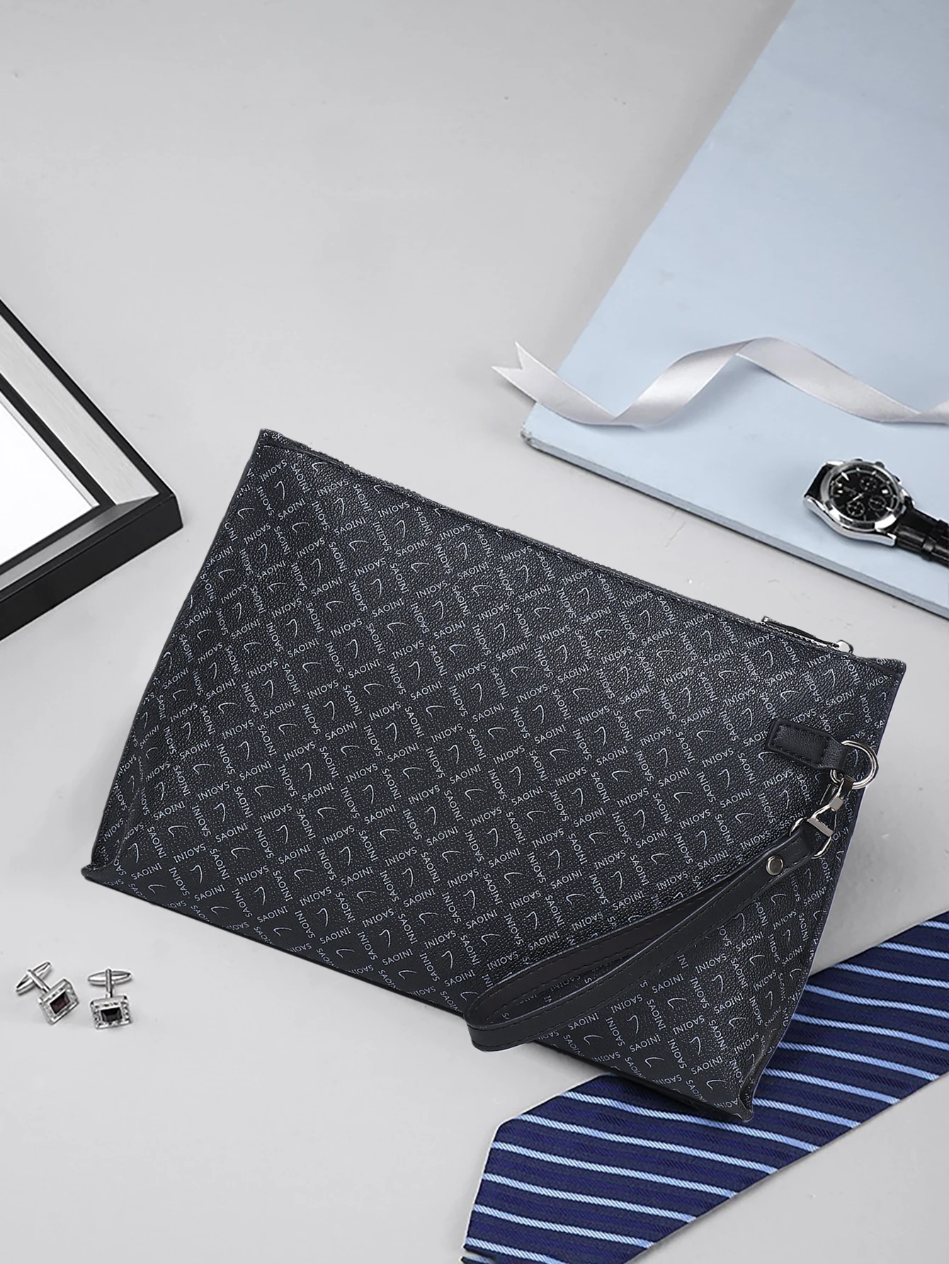 Men's Monogram Clutch Bag - Bl - đánh giá và giá Tote Bag Leather Monogram