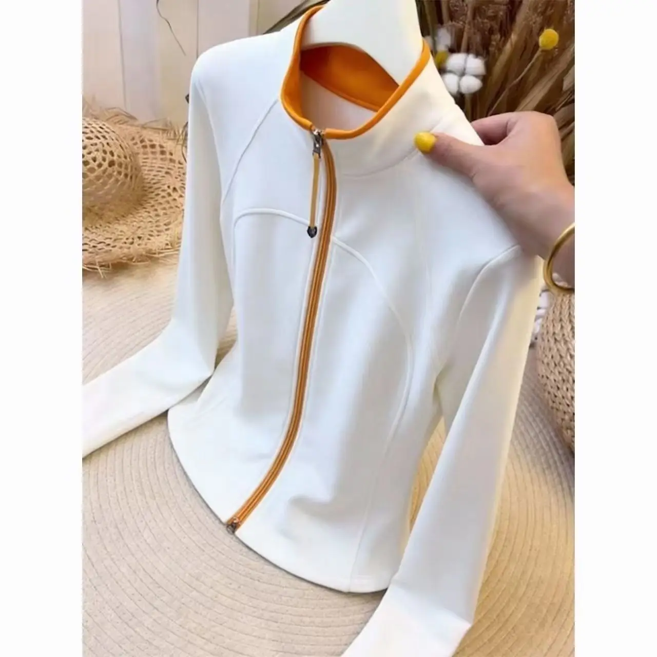 

Spring Autumn New Loose Sand Collar Women Fashion Double Zipper Cardigan Sweatshirt Coat Casual Soft Solid Outwear S-5xl