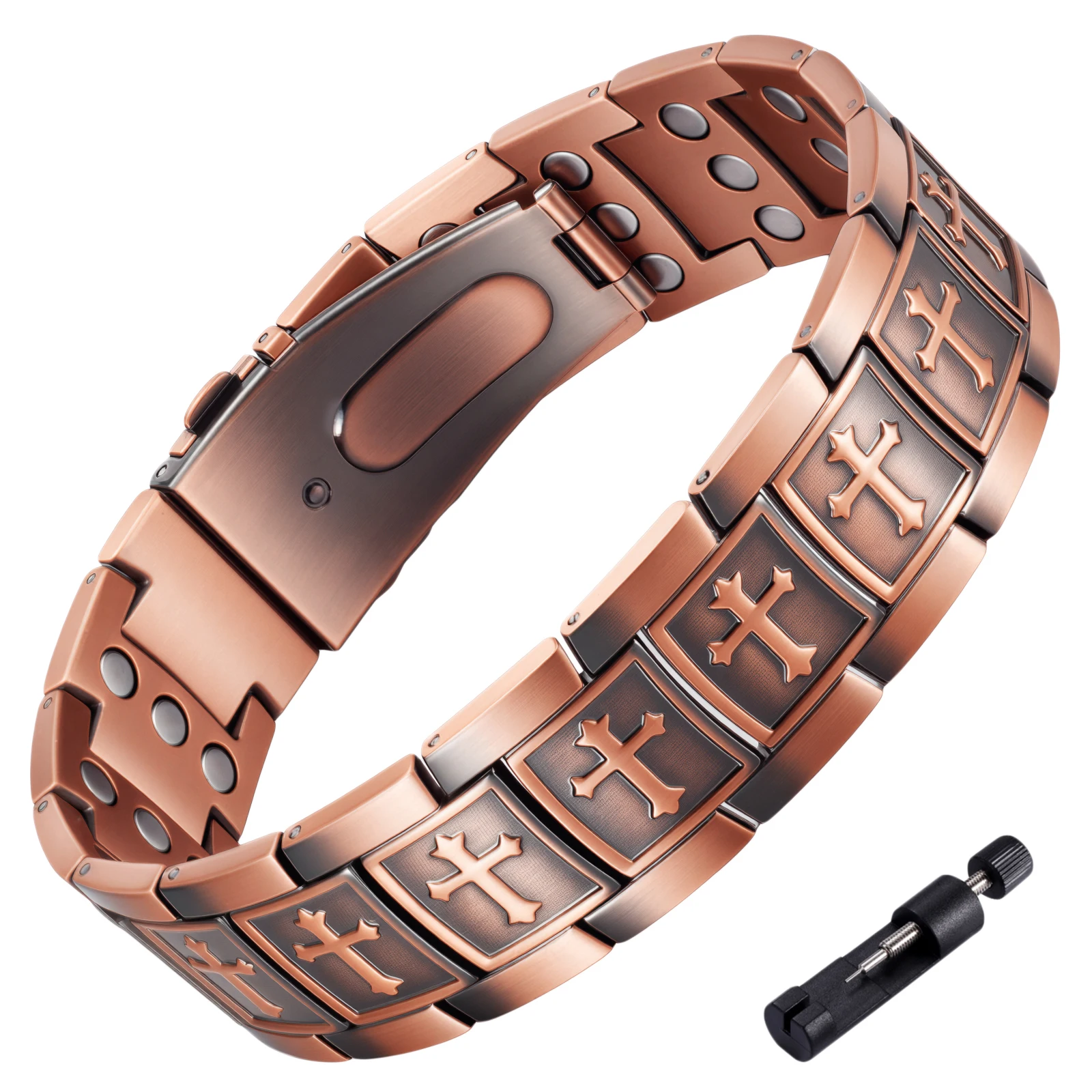 Wollet Natural Copper Magnetic Bracelet Arthritis Relief Therapy Magnetic Jewelry