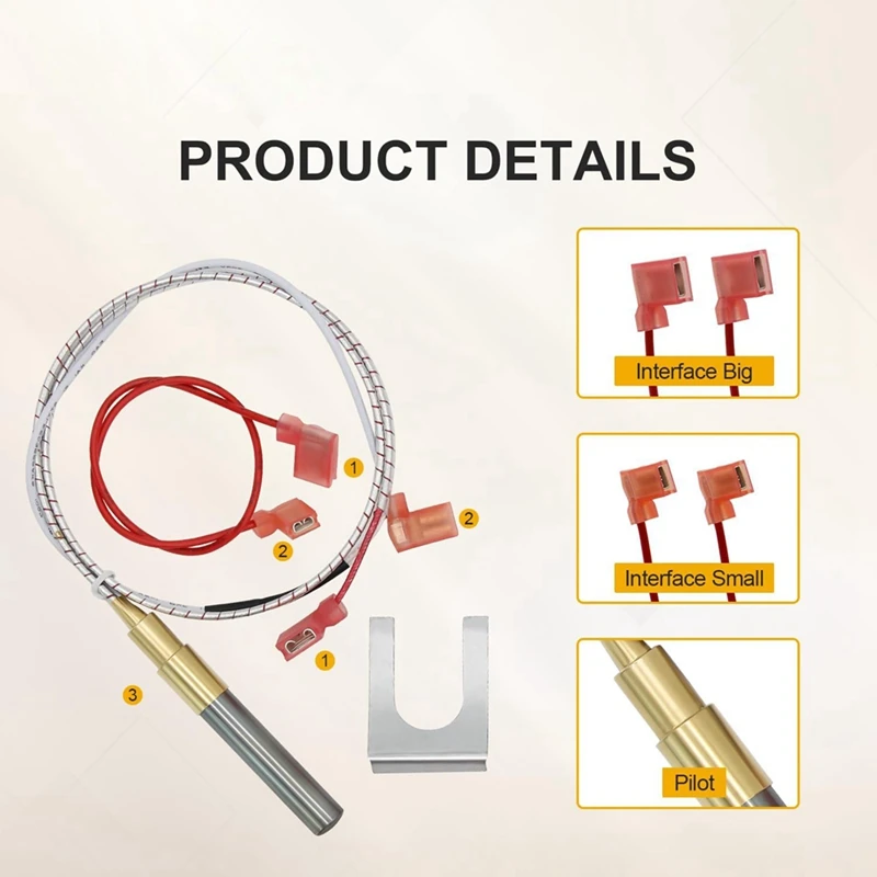 ترموستات متوافق مع سخان المياه ، Millivolt ، الأجزاء والملحقات ، تجميع الغاز ، 21 بوصة
