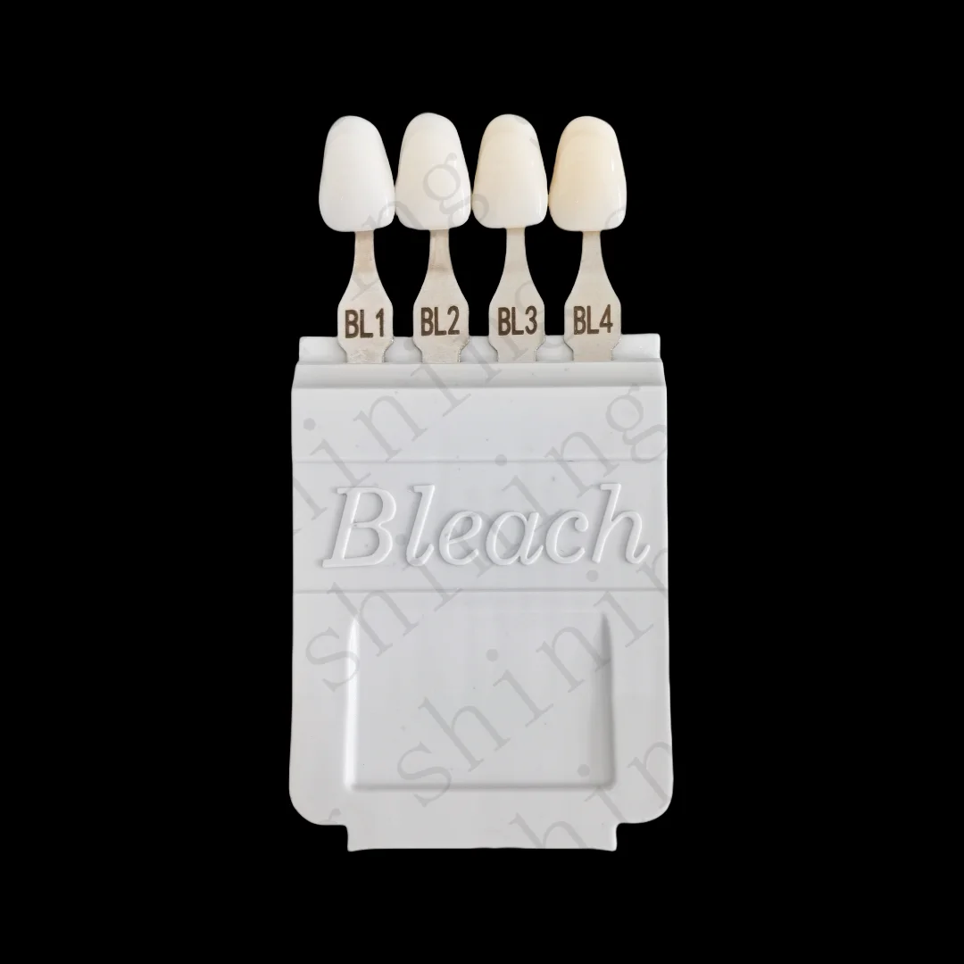 Dental Bleached Shade Guide 4Colors Bleach Chart Teeth Whitening Based Vita A-D BL1/2/3/4