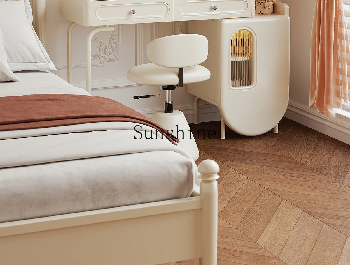 French cream style dresser storage cabinet integrated solid wood high-end master bedroom makeup table